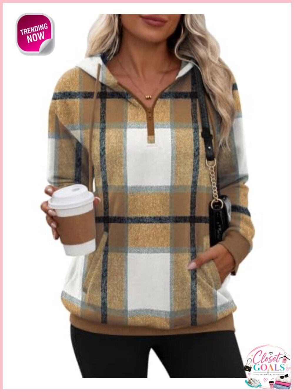 Zeagoo Women Half Zip Oversized Hoodie Sweatshirt Pullover with Pockets